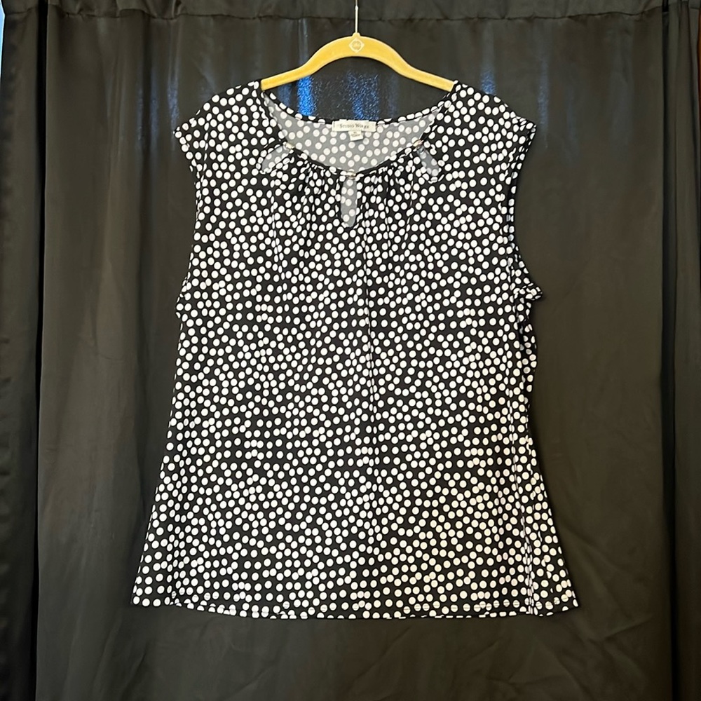 Black and white polka dot blouse